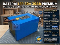 Battery LFP 20S 60V 30Ah untuk menggantikan Battery SLA 60V 20Ah sampai dengan 60V 25Ah